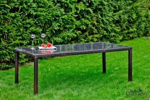 Stół ogrodowy z technorattanu ciemny brąz