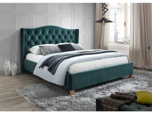 Łóżko tapicerowane Aspen Velvet 180x200 Bluvel 78 zielony