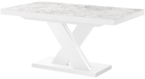 Stół rozkładany XENON LUX 160-256 Marmur/biały połysk