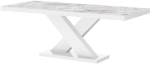 Stół rozkładany XENON 160-208 Marmur/Biały połysk