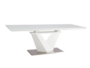 Stół rozkładany Alaras III biały / biały lakier 160-220