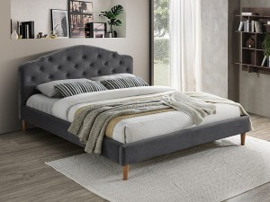 Łóżko tapicerowane Chloe Velvet 160X200 szare