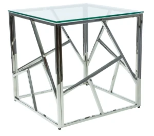 Stolik Escada B 55x55 cm transparentny/srebrny