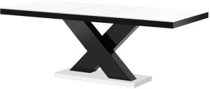 Stół rozkładany XENON 160-208 Biało-czarny mat