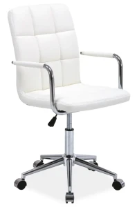 Fotel obrotowy Q-022 biała ekoskóra