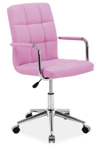 Fotel obrotowy Q-022 różowa ekoskóra