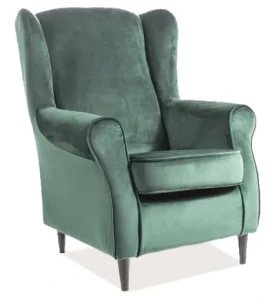 Fotel tapicerowany Baron Velvet zielony Bluvel 78