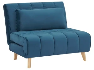 Fotel rozkładany tapicerowany Billy Velvet niebieski .188