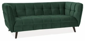 Sofa tapicerowana Castello 3 Velvet zielony Bluvel 78
