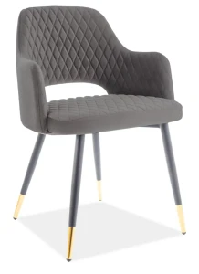Krzesło tapicerowane Franco Velvet szary Bluvel 14