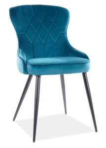 Krzesło tapicerowane Lotus Velvet turkus Bluvel 85