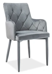 Krzesło tapicerowane Ricardo Velvet szary Bluvel 14