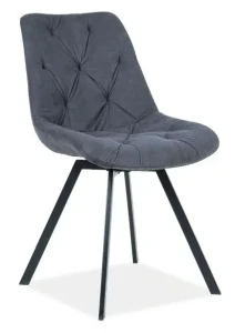 Krzesło tapicerowane Valente Velvet szary Bluvel 14