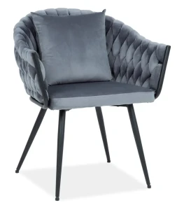 Krzesło tapicerowane Nuvo Velvet szary Bluvel 14