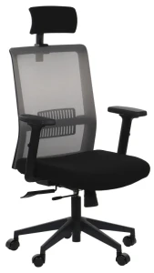 Fotel biurowy z wysuwem siedziska RIVERTON M/H Czarny-Szary