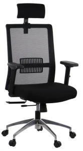 Fotel biurowy z wysuwem siedziska RIVERTON M/H/AL Czarny
