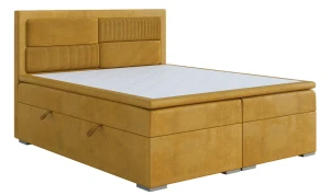 Łóżko kontynentalne Merida z pojemnikami 160x200 dwuosobowe tapicerowane