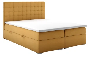 Łóżko kontynentalne Carlo z pojemnikami 140x200 dwuosobowe tapicerowane