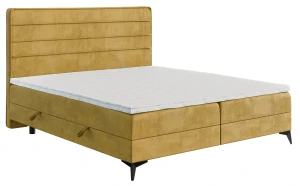 Łóżko kontynentalne Horizo z pojemnikami 160x200 dwuosobowe tapicerowane