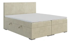 Łóżko kontynentalne Lemo z pojemnikami 120x200 dwuosobowe tapicerowane