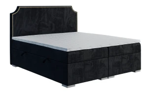 Łóżko kontynentalne Lupo z pojemnikami 140x200 dwuosobowe tapicerowane