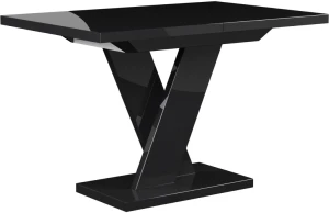 Stół rozkładany Oskar II 120-200cm Czarny wysoki połysk