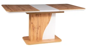 Stół rozkładany Syriusz 120-160 cm dąb wotan/biały mat