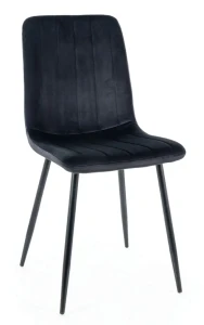 Krzesło tapicerowane Alan Velvet czarny Bluvel 19
