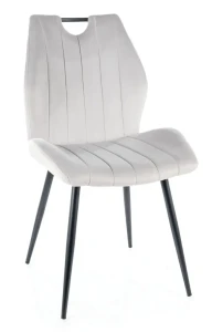 Krzesło tapicerowane Arco Velvet jasnoszary Bluvel 03