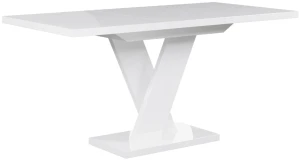 Stół rozkładany 120-160 Oskar Biały wysoki połysk