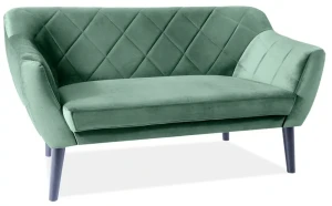 Sofa tapicerowana Karo 2 Velvet wenge - zielony Bluvel 78