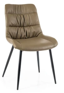 Krzesło tapicerowane Lou skóra syntetyczna - oliwka