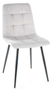 Krzesło tapicerowane Mila Velvet jasnoszary Bluvel 03