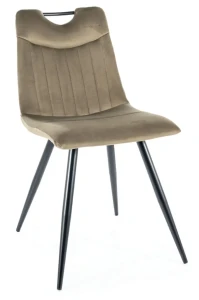 Krzesło tapicerowane Orfe Velvet oliwka Bluvel 77