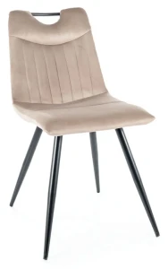 Krzesło tapicerowane Orfe Velvet ciemny beż Bluvel 40