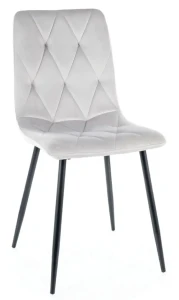 Krzesło tapicerowane Tom Velvet jasnoszary Bluvel 03