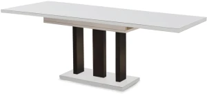 Stół Appia rozkładany 130-210 biały połysk + czarny mat