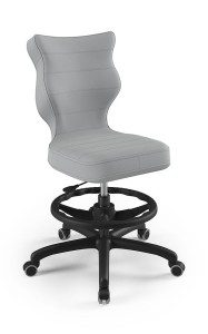 Krzesło dziecięce Petit z podnóżkiem  wzrost 146 -176,5 cm velvet podstawa czarna