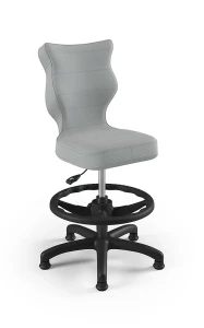 Krzesło dziecięce Petit z podnóżkiem wzrost 133-159 cm tkanina velvet podstawa czarna