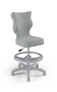 Krzesło dziecięce Petit z podnóżkiem wzrost 133-159 cm tkanina velvet podstawa szara