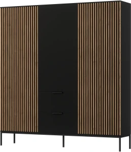 Szafa Meorati 185 cm czarny mat/dąb artisan