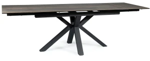Stół rozkładany Columbus Ceramic 160-240 cm brąz efekt drewna/czarny