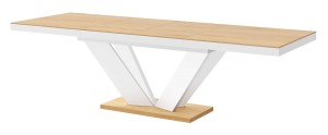 Stół rozkładany VIVA 2 160-256 dąb/ biały