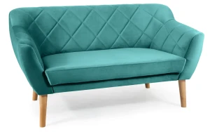 Sofa tapicerowana Karo 2 Velvet buk - zielony Bluvel 78