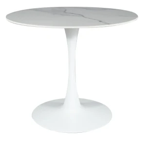 Stół Espero biały efekt marmuru/biały 90 cm
