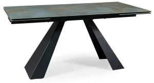 Stół rozkładany Salvadore Ceramic 160-240 cm turkus Ossido Verde/czarny mat