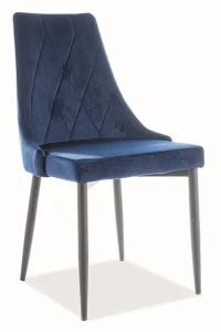 Krzesło tapicerowane Trix B Velvet granatowy Bluvel 86
