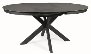 Stół rozkładany Porto Ceramic 120-160 cm szary efekt marmuru/czarny