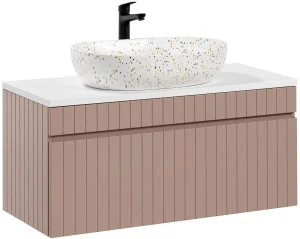 Zestaw mebli łazienkowych  ICONIC ROSE szafka 100 cm z umywalką LILI i blatem 100 cm