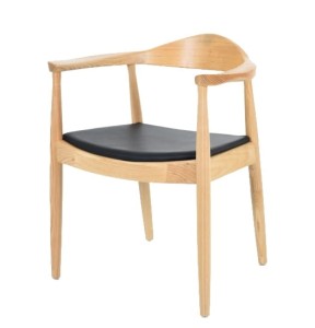 Krzesło KENNEDY naturalny - drewno jesion, ekoskóra